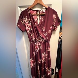 Floral romper with train